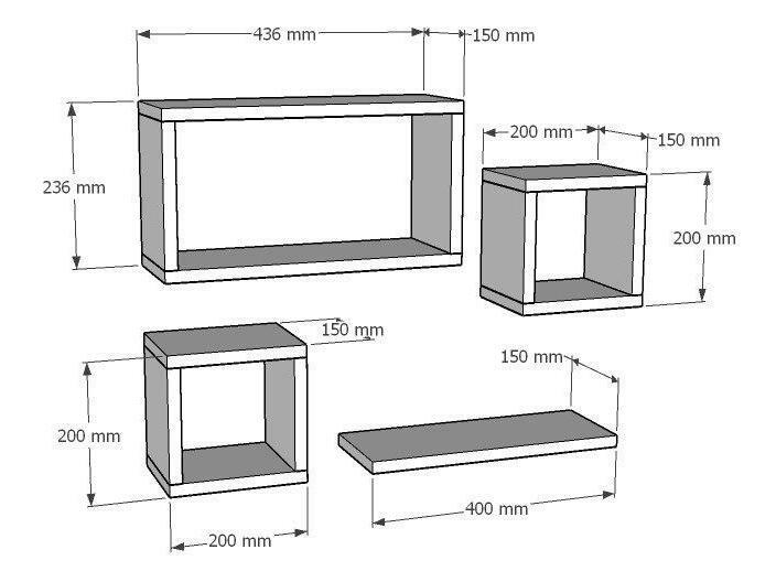 Polica Daniso (antracit) 