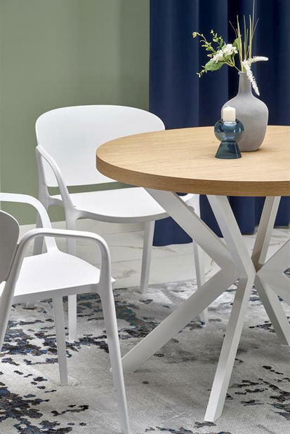 Széthúzható étkezőasztal 100-250 cm Pepeera (fehér márvány + fekete) (6 8 fő részére)