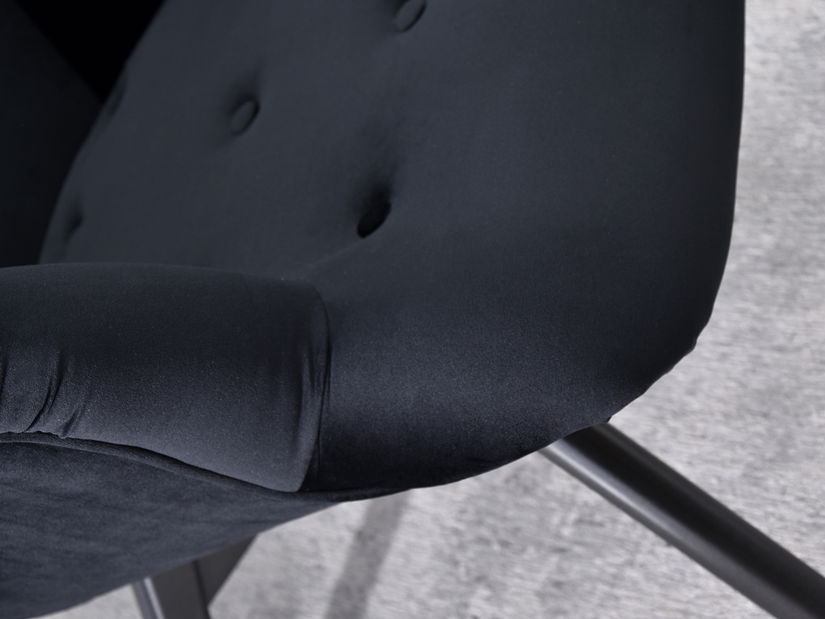 Relaxačné kreslo Florentino (čierny zamat + čierna)