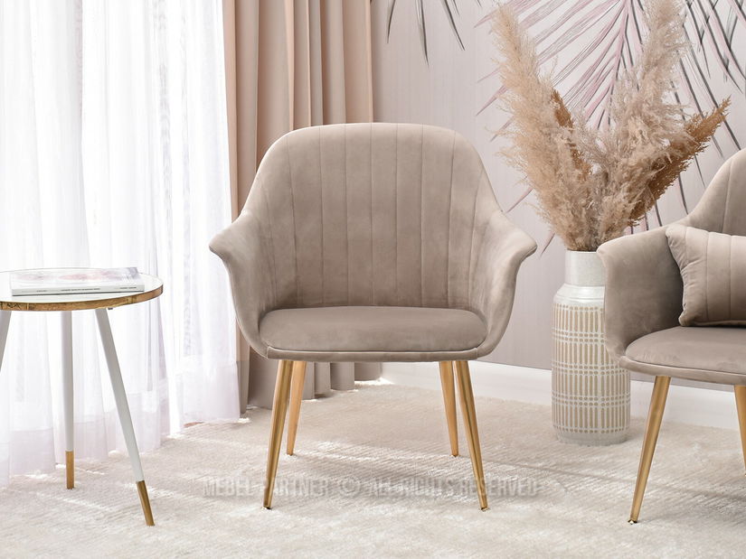 Fotelja Osmol F (bež + zlatna)