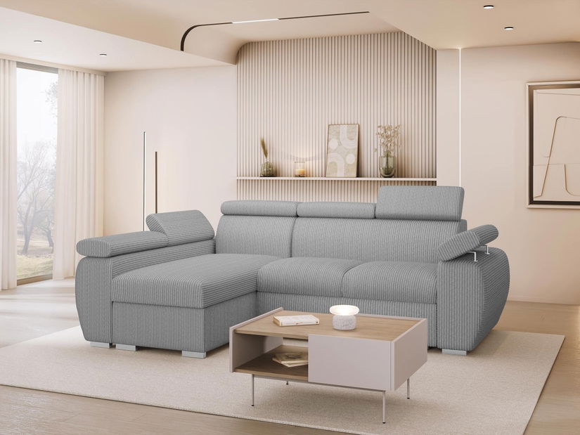 Rohová sedacia súprava Gozo Mini Premium (svetlosivá) (L)