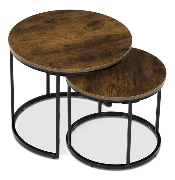 Set 2 konferenčných stolíkov Conmovedor (old style wood)