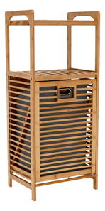 Košara za rublje Sansal NEW (prirodni bambus + siva)