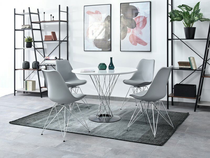 Stolička Large Rod (sivá + chrómová)