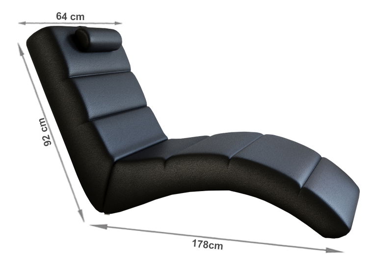 Șezlong relax Lutum (negru) *vânzare stoc