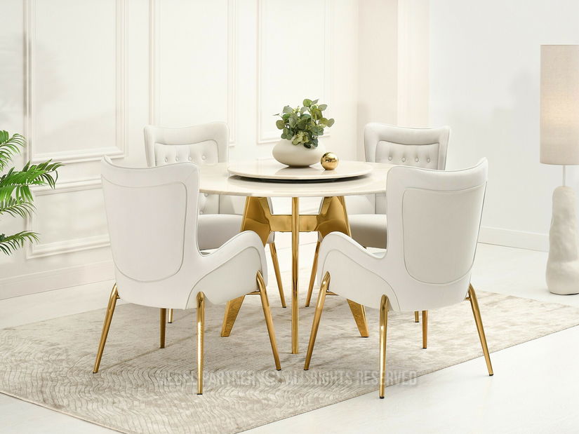 Scaun sufragerie Multe (crem + auriu)