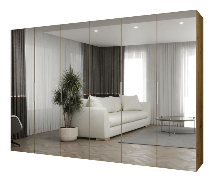 Ruhásszekrény 300 cm Mirabella 3 (artisan tölgy + kasmír)