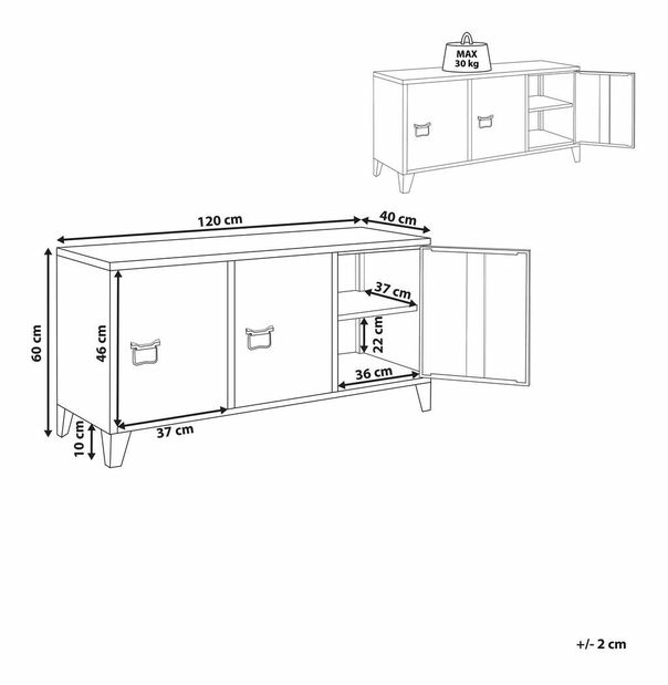 Skrinka Clyde (čierna)