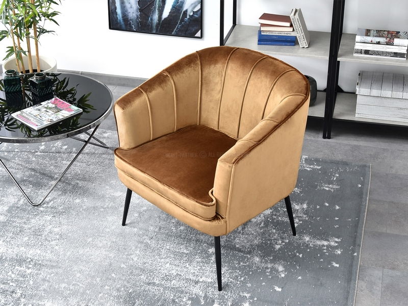 Kreslo Etimee F (zlatá + zlatá)