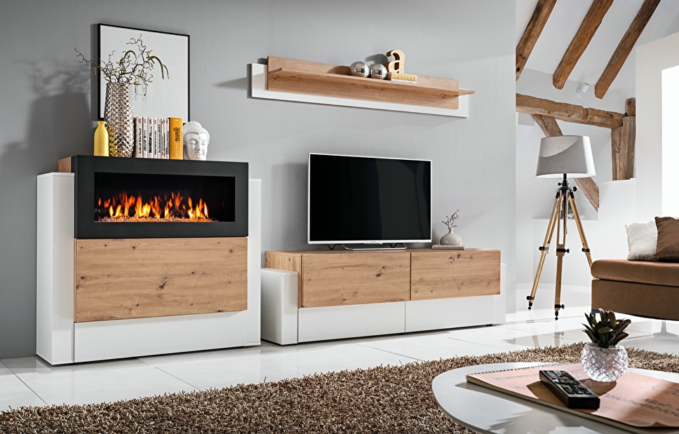 Mobilier living Garnet 20 ASW QN (alb + stejar)