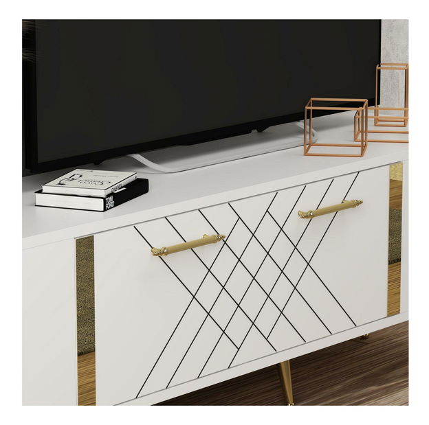 TV stolić/ormarić Depeche (bijela + zlatna)