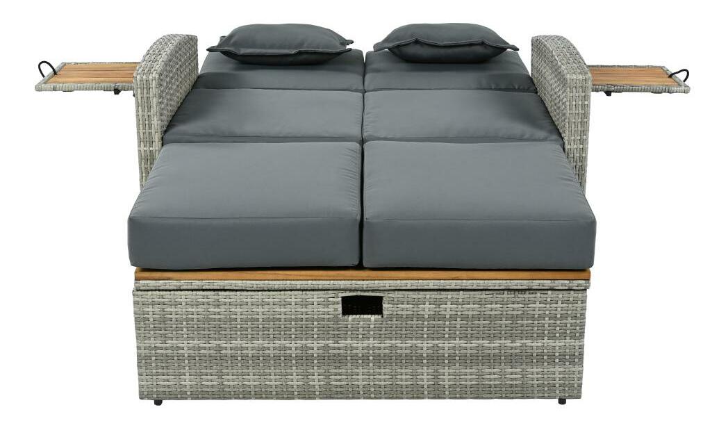 Vrtna sofa Mory (siva + prirodna)