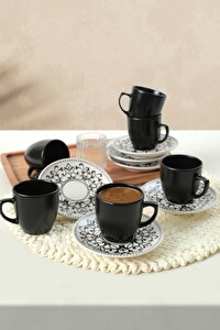 Set cești cafea (12 buc.) Taft (Negru + Alb)