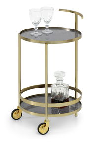 Stolić za kavu Alfonzo (sivi mramor + zlatna)