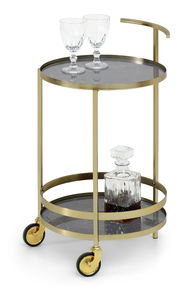 Stolić za kavu Alfonzo (sivi mramor + zlatna)