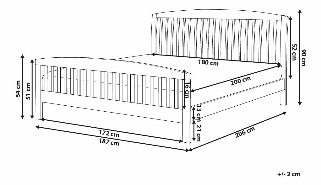 Manželská posteľ 180 cm CASTLE (s roštom) (biela)