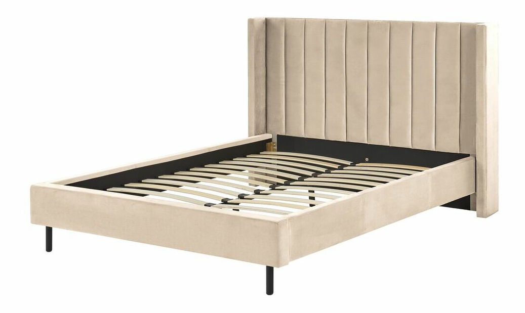 Franciaágy 160 cm Aimei (bézs) (ágyráccsal)