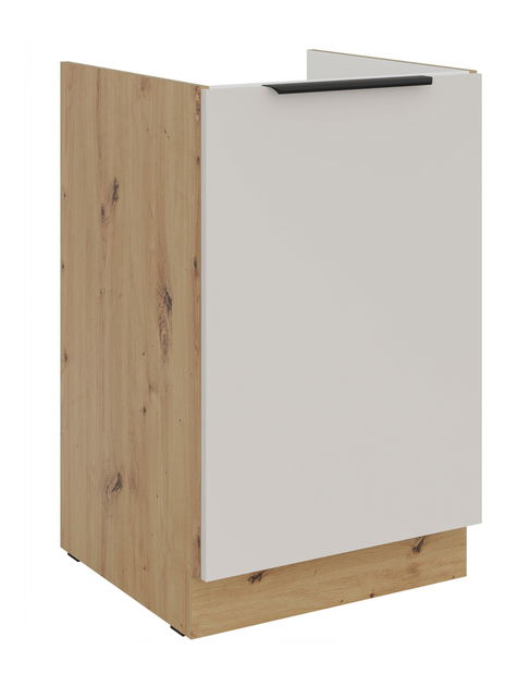 Dulap inferior de bucătărie sub chiuvetă Sayla 50 ZL 1F BB (cashmir + Stejar artisan)