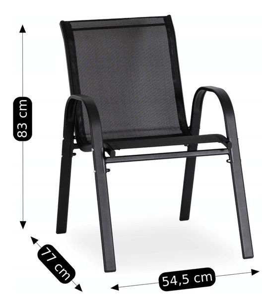 Záhradný set Magro (čierna) (pre 4 osoby)