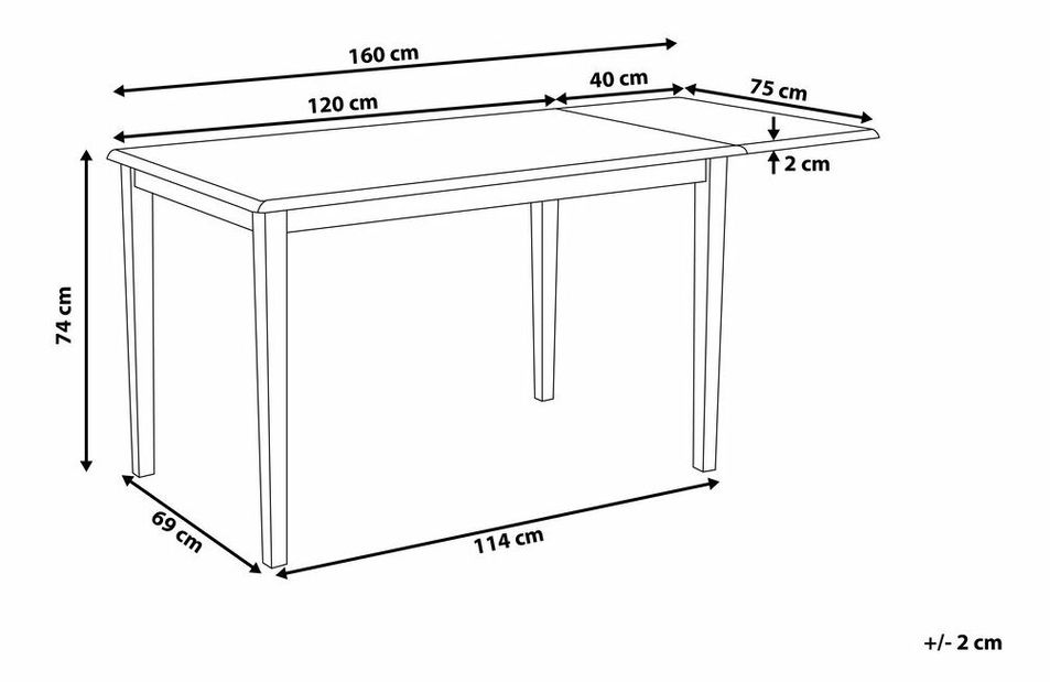 Blagovaonski stol Litva (za 4 do 6 osoba) (svijetlo smeđa)