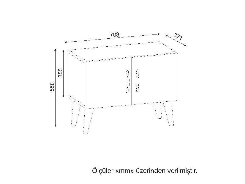 Noćni stolić Somimi 2 (orah + bijela)