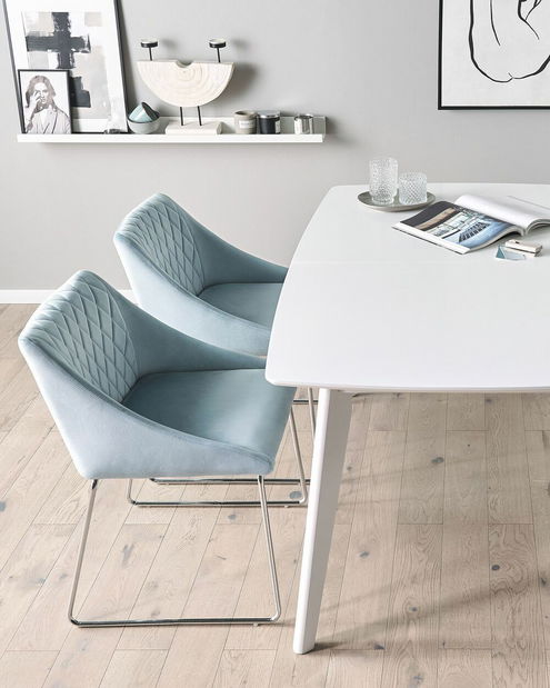 Set 2 buc. scaune pentru sufragerie Aricata (albastru deschis)