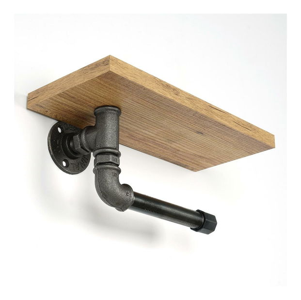 Držiak na toaletný papier Nenanu 36 (orech + čierna) 