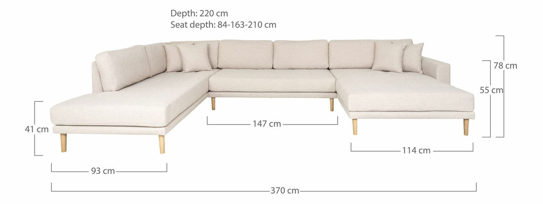 Rohová sedacia súprava v tvare U (P) Lvaveriaora U (piesková)