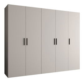 Šatníková skriňa 250 cm Borry 1 (kašmír + čierna)