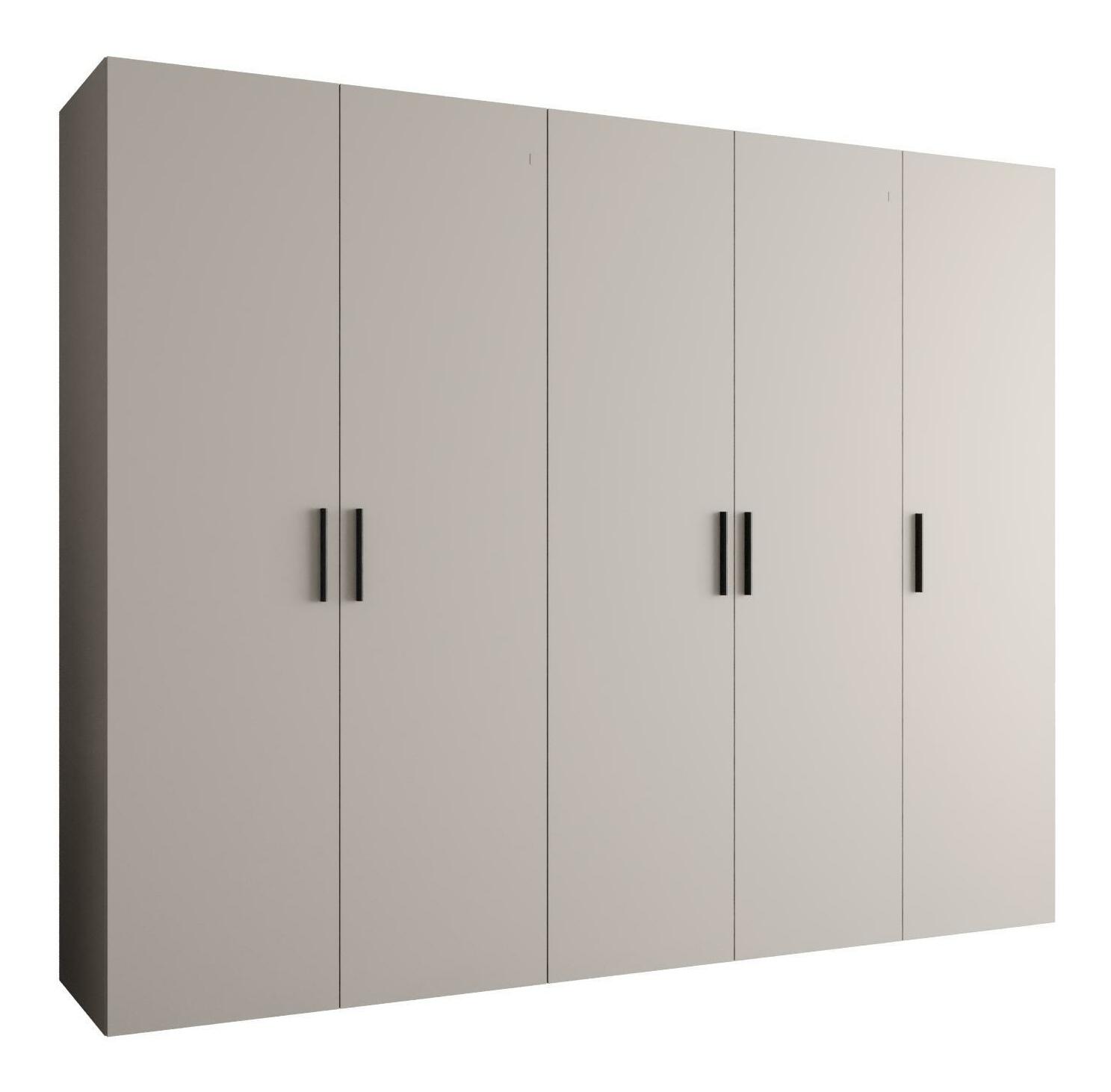 Dulap de haine 250 cm Borry 1 (Cașmir + Negru)