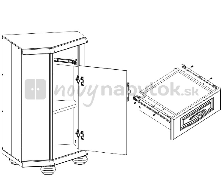 Sarok komód Natacha KOMN60 P
