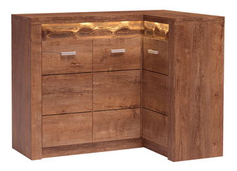 Szekrény Indie 15 (LED világítással) (világos kőris)