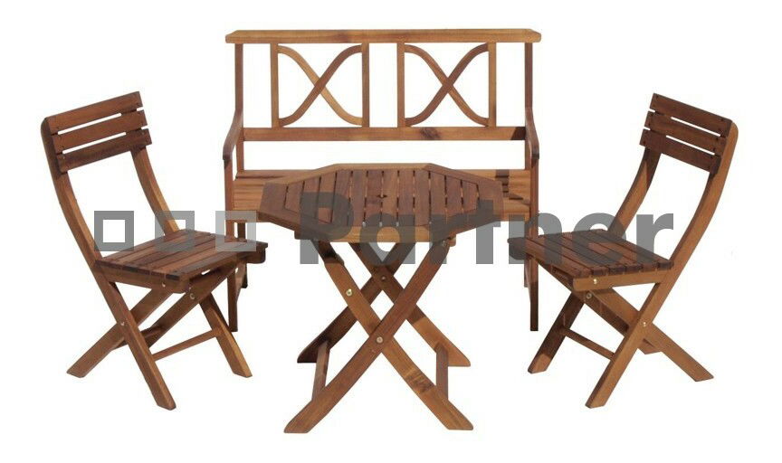 Detský záhradný nábytok Brighton 1+2+1 (Akácia)