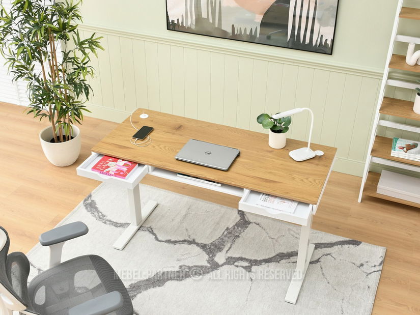 PC stolić Osto 140 (bijeli hrast + crna)