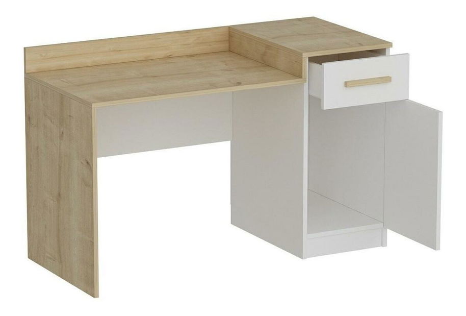 PC stolík Makeku (dub + biela) 