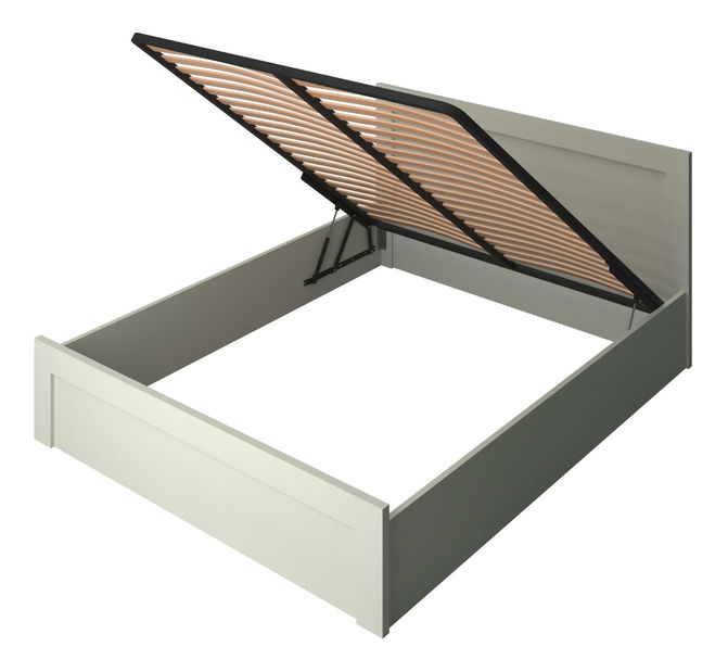 Bračni krevet 160 cm Kodro (kašmir + hrast evoke) (s podnicom) (s prostorom za odlaganje)