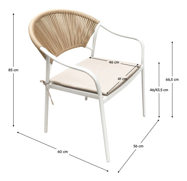 Záhradný 3-dielny ratanový set Elliott (biela + béžová)