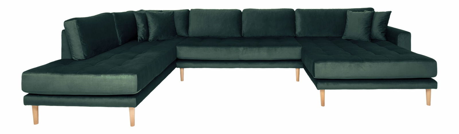 Rohová sedacia súprava v tvare U (P) Lvaveriaora U (tmavozelená)