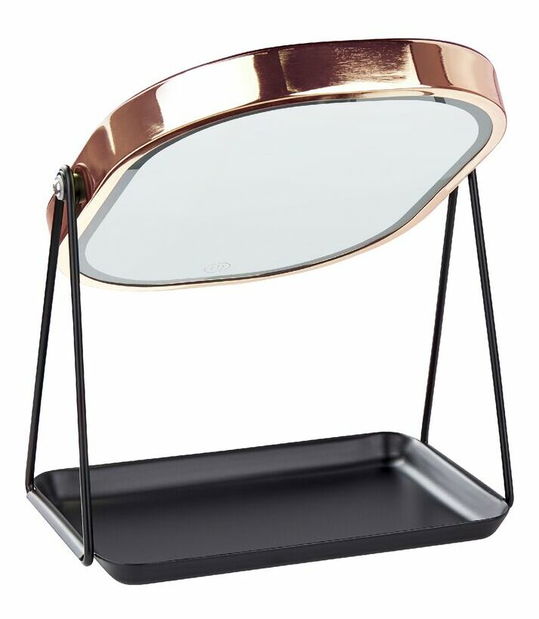 Kozmetické zrkadlo Dinora (ružovozlatá) (s LED osvetlením)