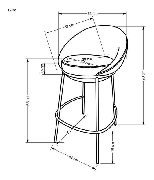 Barska stolica Harriet (siva)