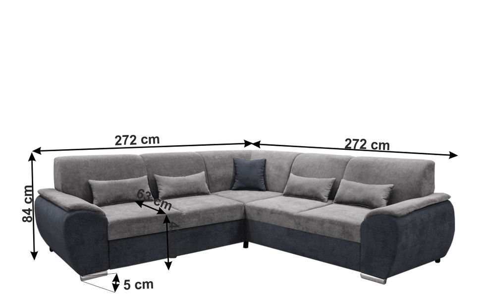 Colțar Excelsa 1 (Gri închis + gri)