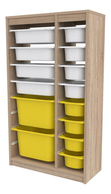 Organizator jucării Dremonka 6 (Stejar sonoma + alb + galben)