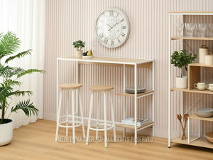 Barski set Everet (sonoma + bijela) (za 2 osobe)