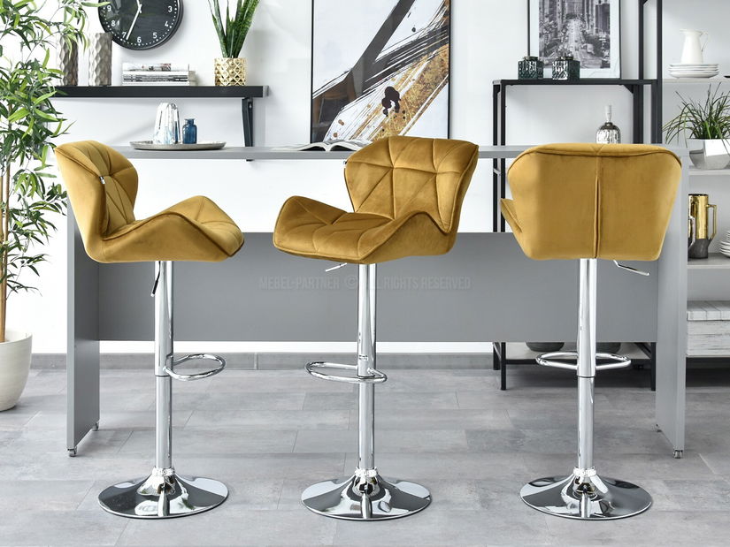 Stolička Huhu (zlatá + chrómová)