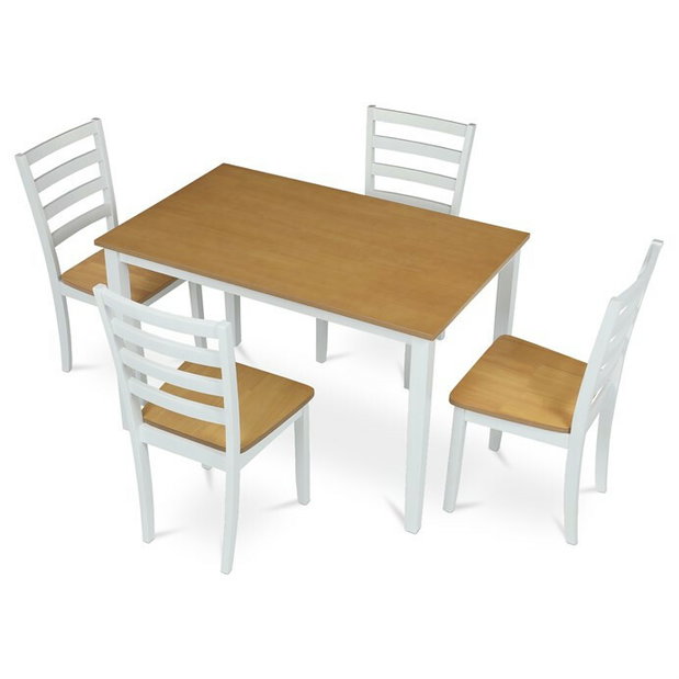 Set mobilier sufragerie cu 4 scaune Vesta (natural)