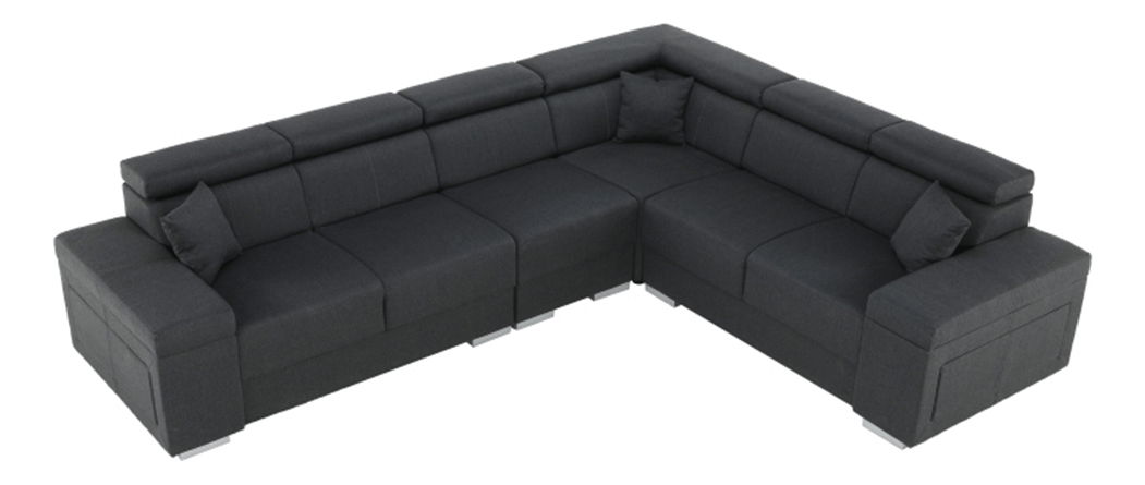 Sarokkanapé Carilla (sötétszürke) (B)