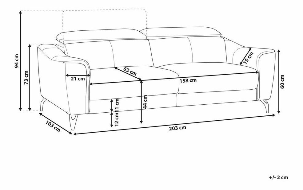 Pohovka trojsedačka Newark (zlatohnedá)