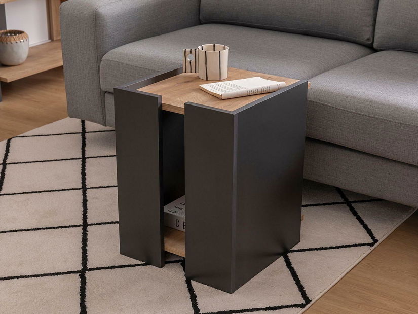 Pomoćni stolić Tilata (zafirov hrast + antracit)