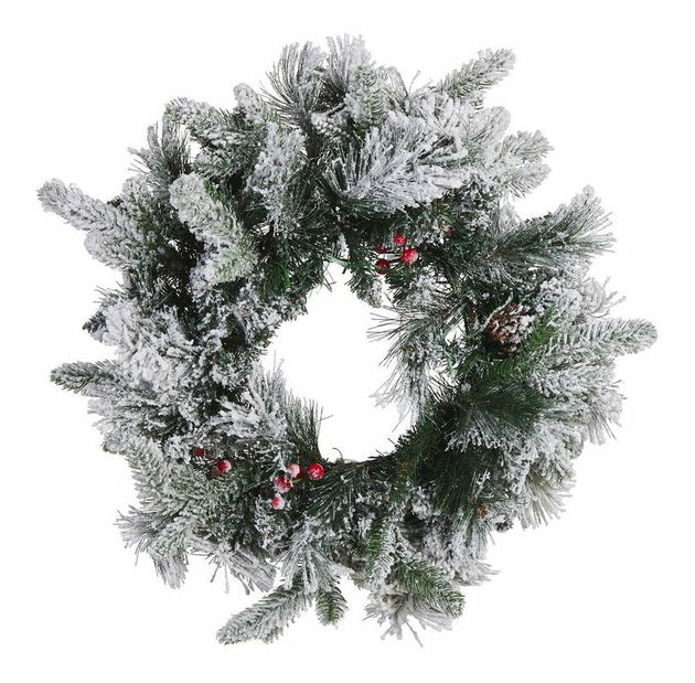 Veniec na dvere ø 55 cm Whitney (zelená) (s osvetlením)