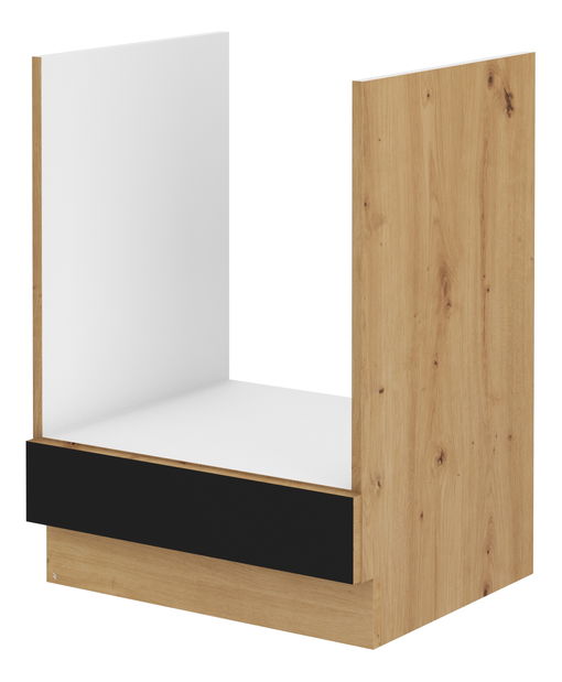 Dulap bucătărie pentru cuptor Miraluna (Stejar artisan + Negru mat)